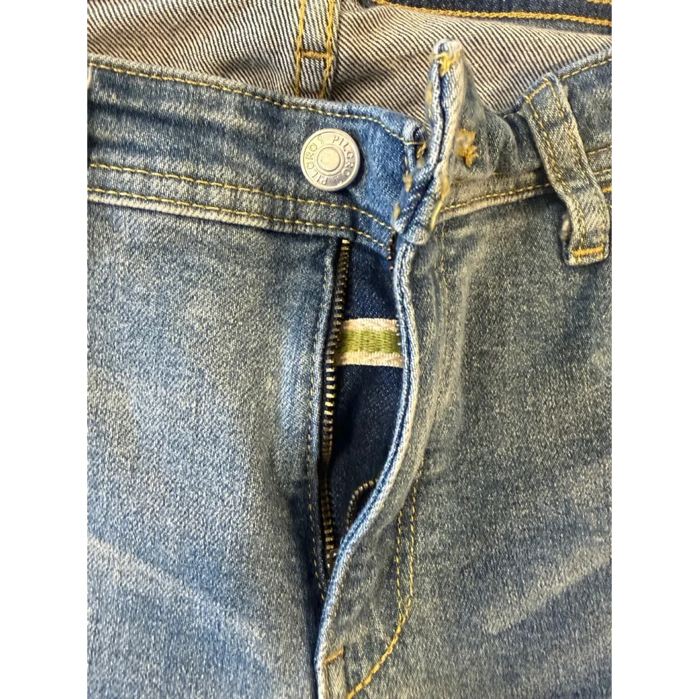 Anthropologie Pilcro denim jeans distressed light blue straight leg size 27